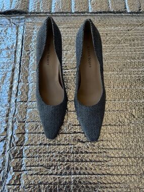 Karen Scott Gray Herringbone Pointed-Toe Pumps
